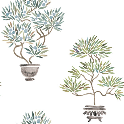 product image of Cat Coquillette Bonsai Peel & Stick Wallpaper in Soft Green/Blue 572