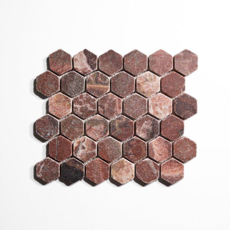 media image for Red Onyx 2" Hexagon Tile 20