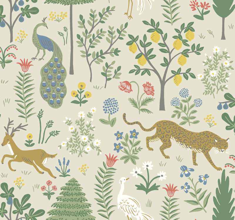 media image for sample menagerie wallpaper in cream from the rifle paper co 2nd edition by york wallcoverings 1 256