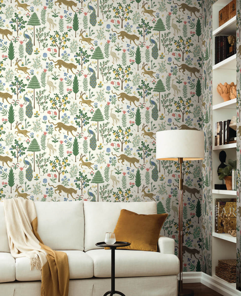 media image for Menagerie Wallpaper in White/Brown from the Rifle Paper Co. 2nd Edition by York Wallcoverings 251