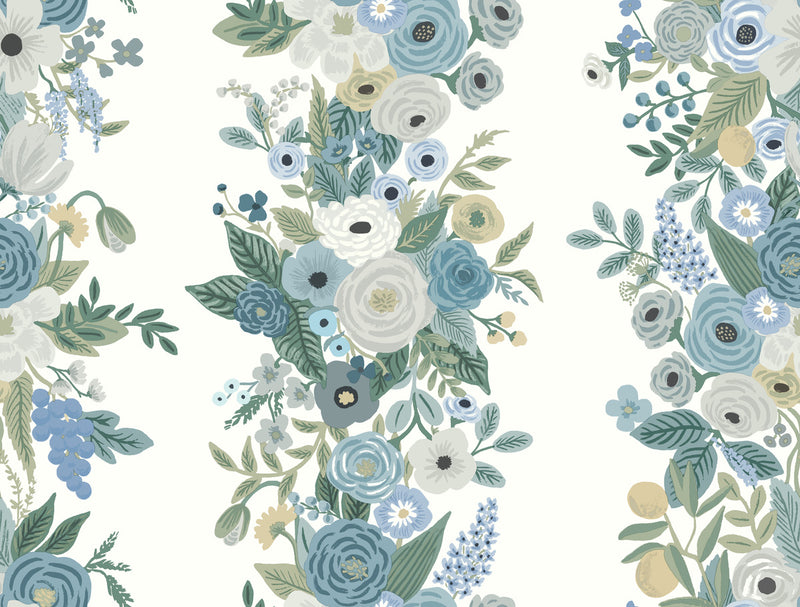 media image for sample garden party trellis wallpaper in indigo multi from the rifle paper co 2nd edition by york wallcoverings 1 21