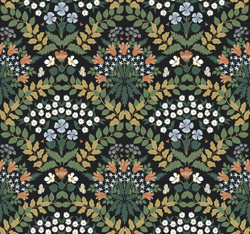 media image for Bramble Wallpaper in Black from the Rifle Paper Co. 2nd Edition by York Wallcoverings 277