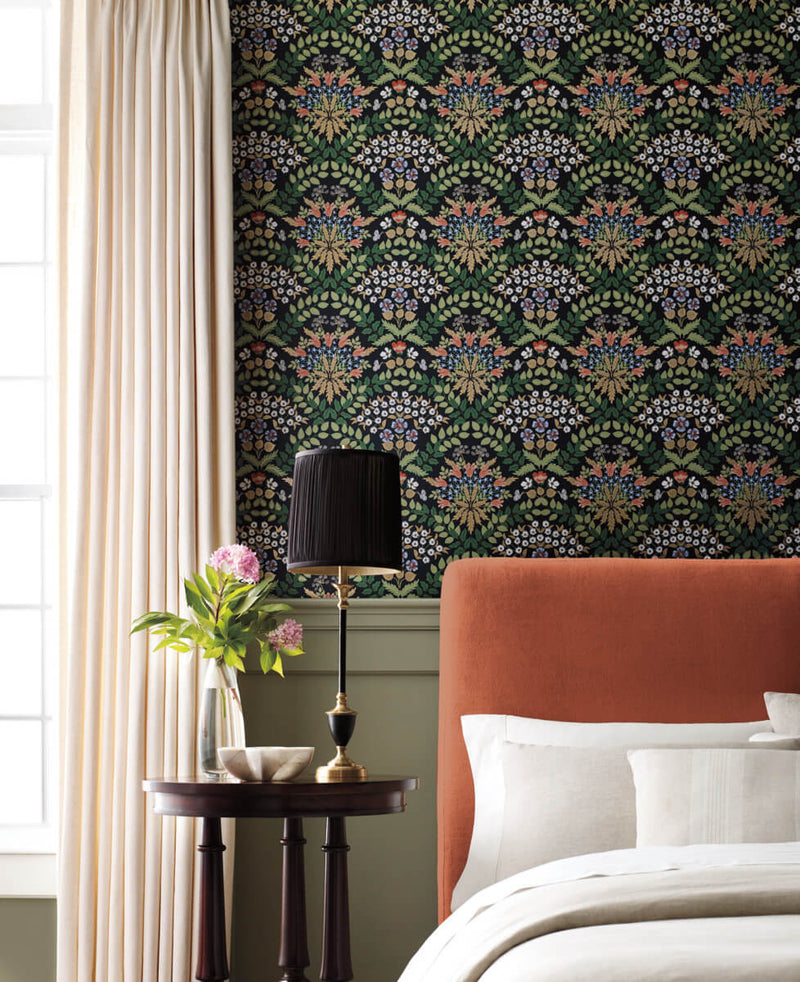 media image for Bramble Wallpaper in Black from the Rifle Paper Co. 2nd Edition by York Wallcoverings 241