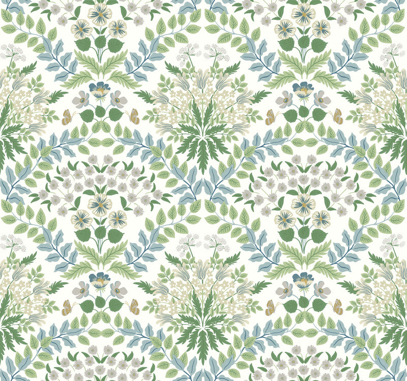media image for sample bramble wallpaper in blue green from the rifle paper co 2nd edition by york wallcoverings 1 267