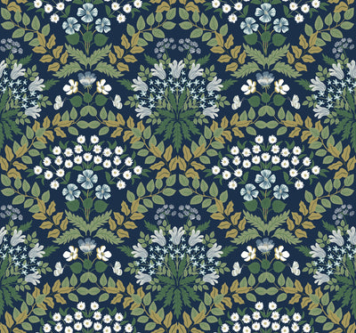 product image for Bramble Wallpaper in Navy from the Rifle Paper Co. 2nd Edition by York Wallcoverings 3