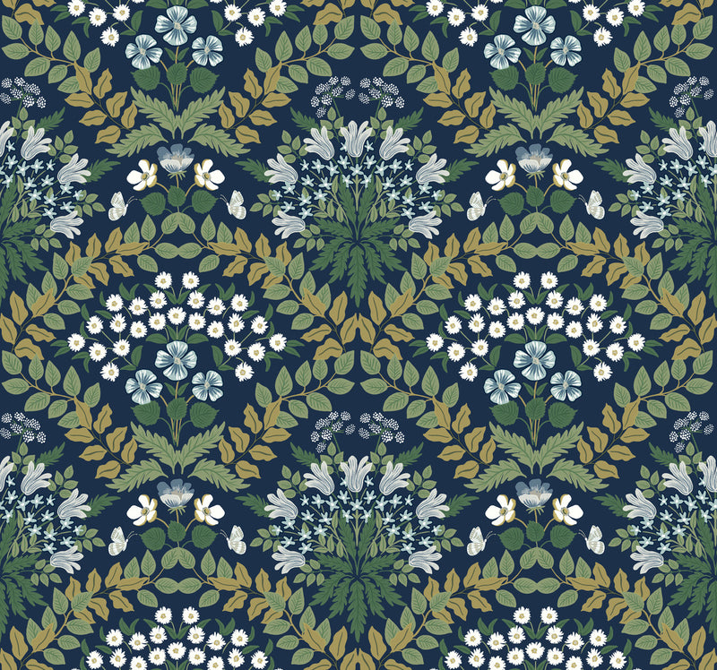 media image for Bramble Wallpaper in Navy from the Rifle Paper Co. 2nd Edition by York Wallcoverings 267