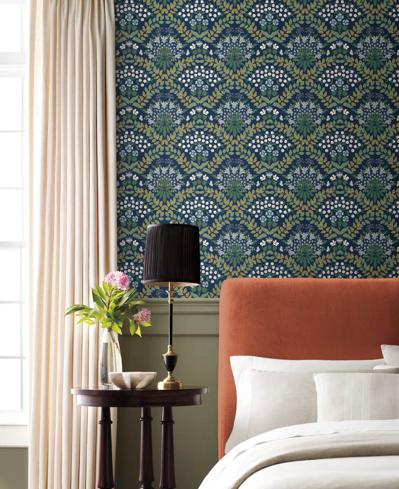 media image for Bramble Wallpaper in Navy from the Rifle Paper Co. 2nd Edition by York Wallcoverings 284