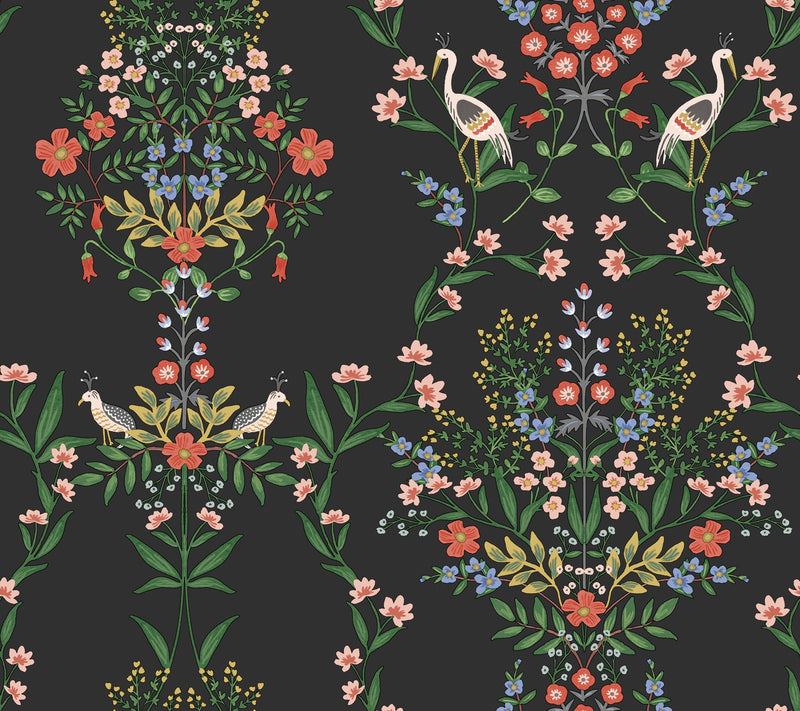 media image for sample luxembourg wallpaper in black from the rifle paper co 2nd edition by york wallcoverings 1 274