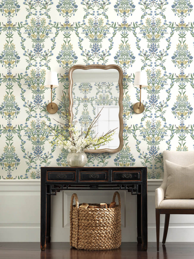 media image for Luxembourg Wallpaper in Indigo from the Rifle Paper Co. 2nd Edition by York Wallcoverings 210