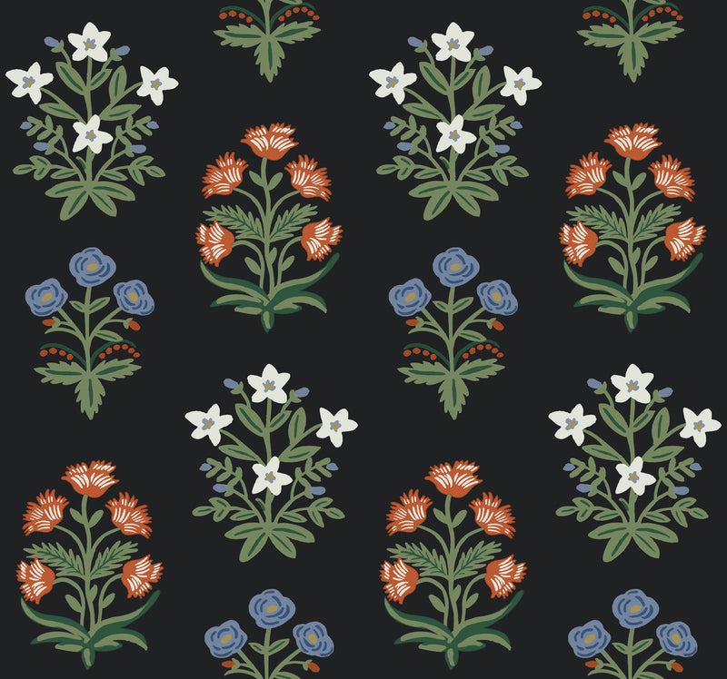 media image for Mughal Rose Wallpaper in Black from the Rifle Paper Co. 2nd Edition by York Wallcoverings 283