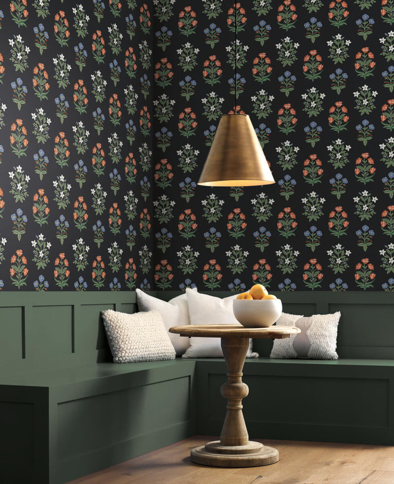 media image for Mughal Rose Wallpaper in Black from the Rifle Paper Co. 2nd Edition by York Wallcoverings 267