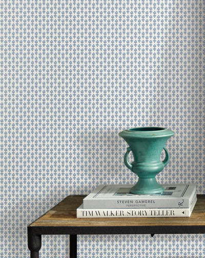 product image for Petal Wallpaper in White/Blue from the Rifle Paper Co. 2nd Edition by York Wallcoverings 64