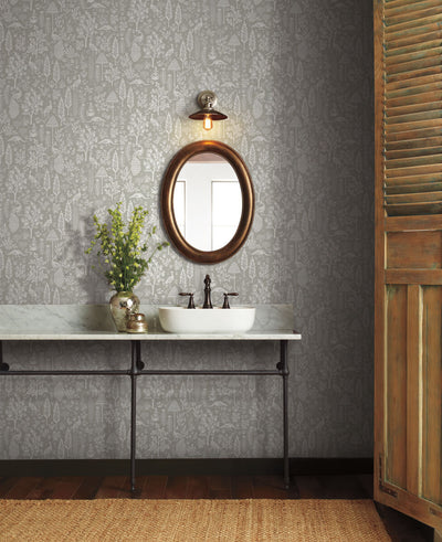 product image for Menagerie Toile Wallpaper in Grey/White from the Rifle Paper Co. 2nd Edition by York Wallcoverings 31