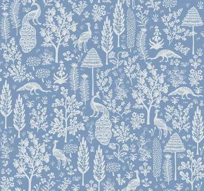 product image of Menagerie Toile Wallpaper in Blue/White from the Rifle Paper Co. 2nd Edition by York Wallcoverings 58