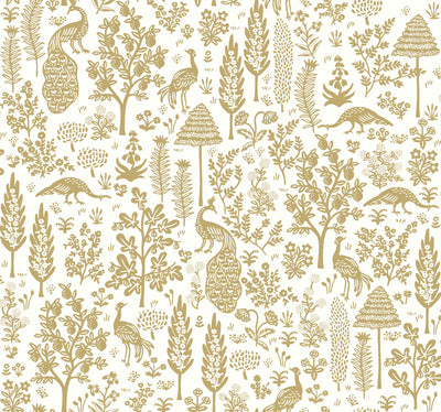 product image for Menagerie Toile Wallpaper in White/Gold from the Rifle Paper Co. 2nd Edition by York Wallcoverings 64