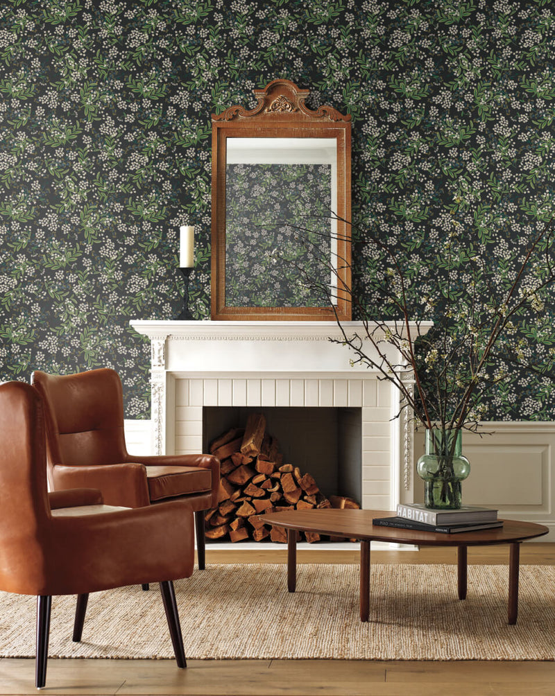 media image for Cornflower Wallpaper in Black from the Rifle Paper Co. 2nd Edition by York Wallcoverings 20