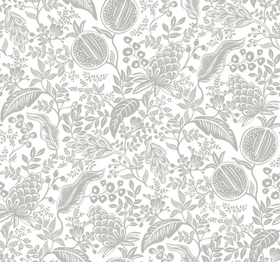 product image of sample pomegranate wallpaper in white silver from the rifle paper co 2nd edition by york wallcoverings 1 558