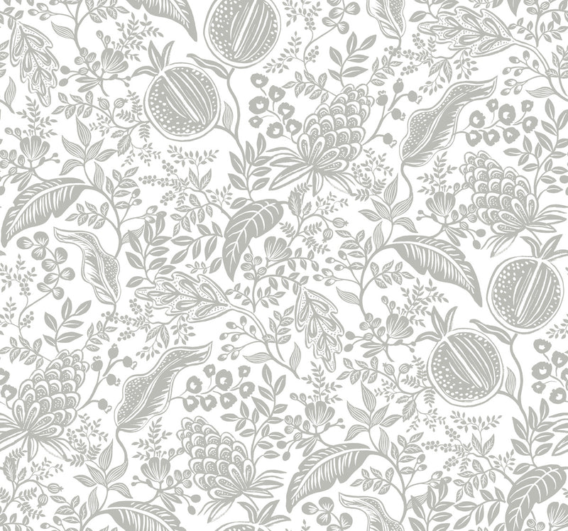 media image for sample pomegranate wallpaper in white silver from the rifle paper co 2nd edition by york wallcoverings 1 218
