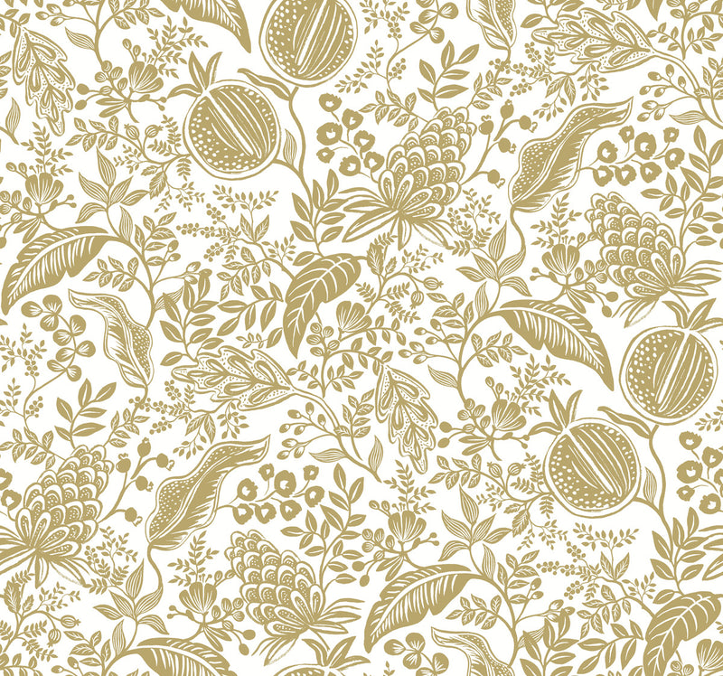 media image for Pomegranate Wallpaper in White/Gold from the Rifle Paper Co. 2nd Edition by York Wallcoverings 236