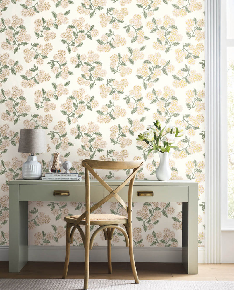 media image for Hydrangea Wallpaper in White/Blush from the Rifle Paper Co. 2nd Edition by York Wallcoverings 27