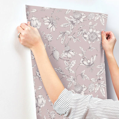 product image for Passion Flower Toile Wallpaper in Orchid 5