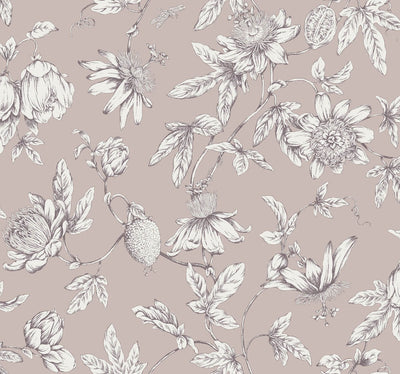 product image for Passion Flower Toile Wallpaper in Orchid 9