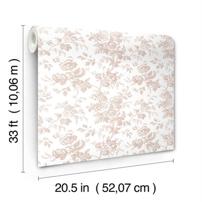 product image for Anemone Toile Wallpaper in Blush 52