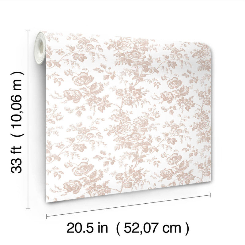 media image for Anemone Toile Wallpaper in Blush 254