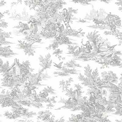 product image of Campagne Toile Wallpaper in Grey 555
