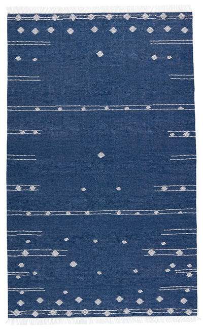 product image of Calli Indoor/Outdoor Geometric Blue & White Rug by Jaipur Living 563