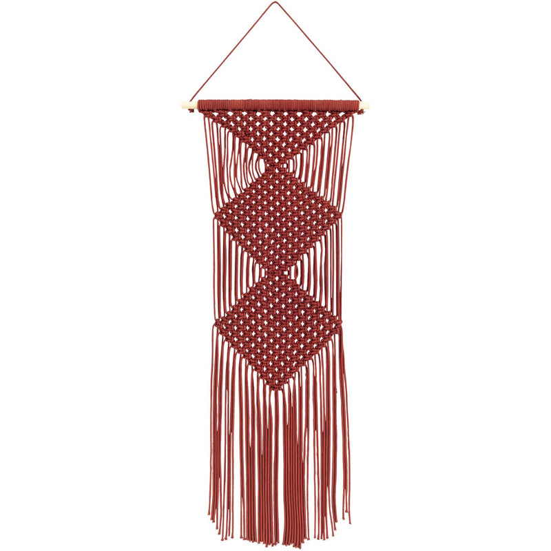 media image for Azra RZA-1003 Macrame Wall Hanging in Dark Red by Surya 220