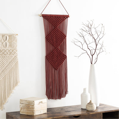 product image for Azra RZA-1003 Macrame Wall Hanging in Dark Red by Surya 39