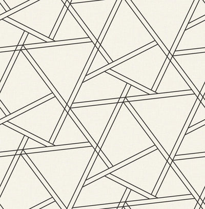 product image for Railroad Geometric Peel-and-Stick Wallpaper in Pearl Shimmer and Ebony by NextWall 71