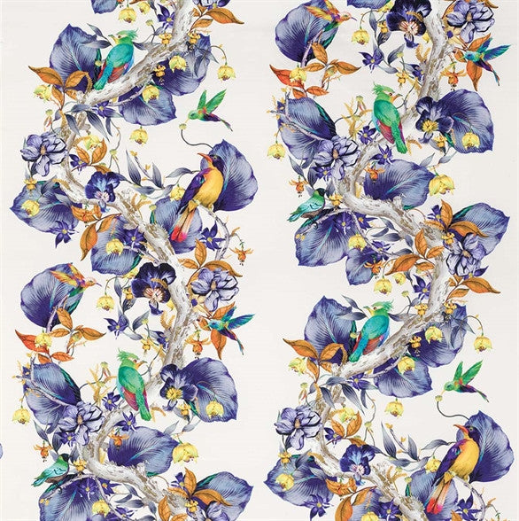 media image for Rain Forest Fabric in Amethyst from the Enchanted Gardens Collection by Osborne & Little 258