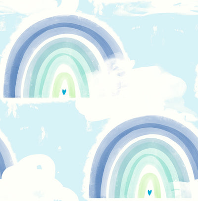 product image for Rainbows Wallpaper in Blue from the Day Dreamers Collection by Seabrook Wallcoverings 27