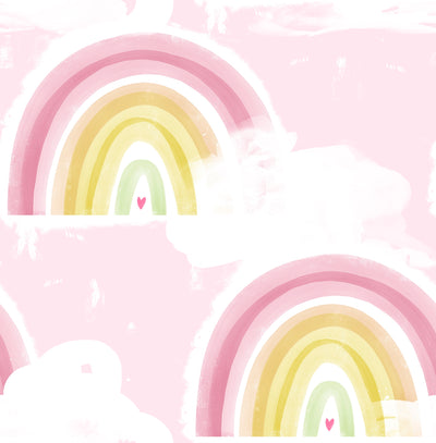 product image of Rainbows Wallpaper in Blush from the Day Dreamers Collection by Seabrook Wallcoverings 519