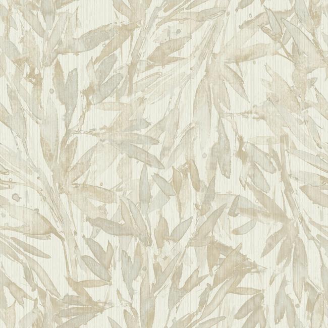 media image for Rainforest Leaves Wallpaper in Beige from the Natural Opalescence Collection by Antonina Vella for York Wallcoverings 274