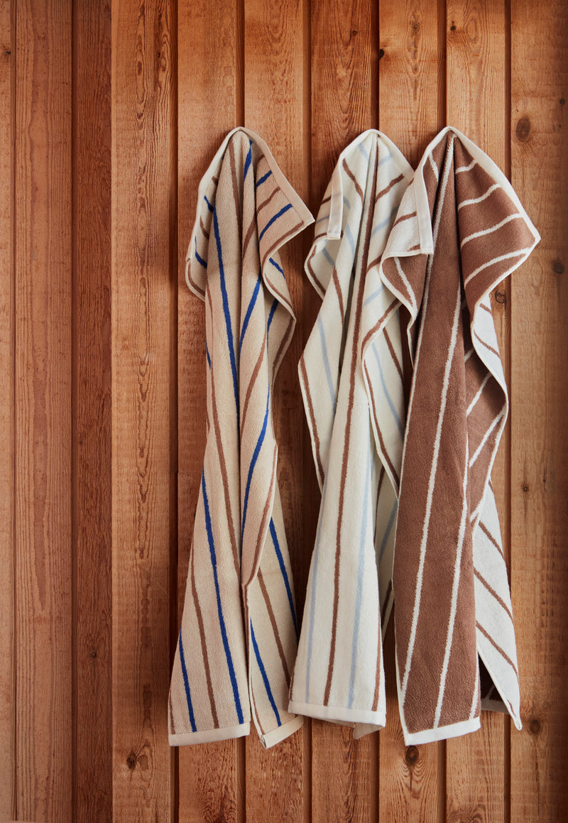 media image for raita towel large caramel optic blue 3 240