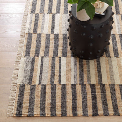 product image for ravel stripe black handwoven wool rug by dash albert da1930 1014 3 9