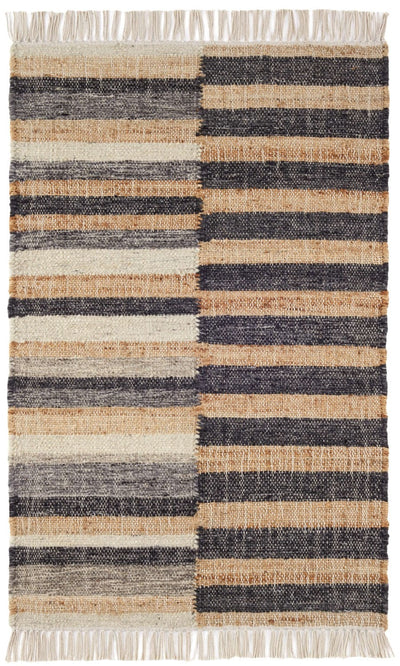 product image for ravel stripe black handwoven wool rug by dash albert da1930 1014 1 57