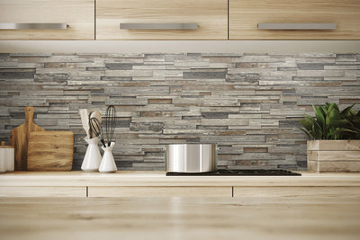 product image for Reclaimed Wood Plank Peel-and-Stick Wallpaper in Charcoal and Brown by NextWall 49
