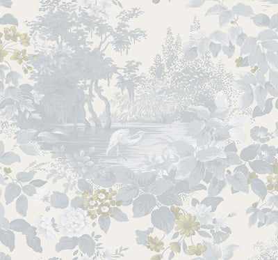 product image for Reflective Pool Wallpaper in Frost from the Sanctuary Collection by Mayflower Wallpaper 75