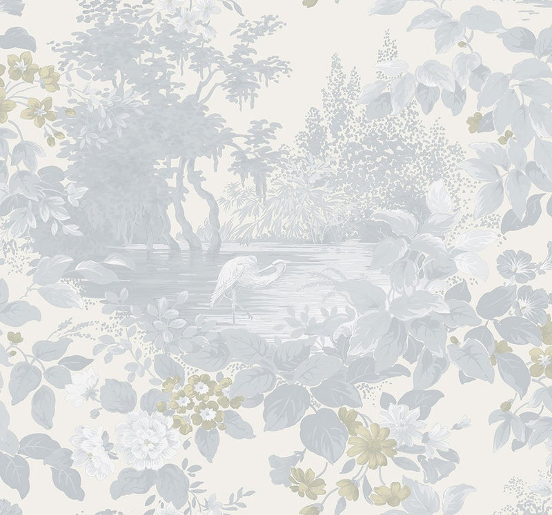 media image for Reflective Pool Wallpaper in Frost from the Sanctuary Collection by Mayflower Wallpaper 283