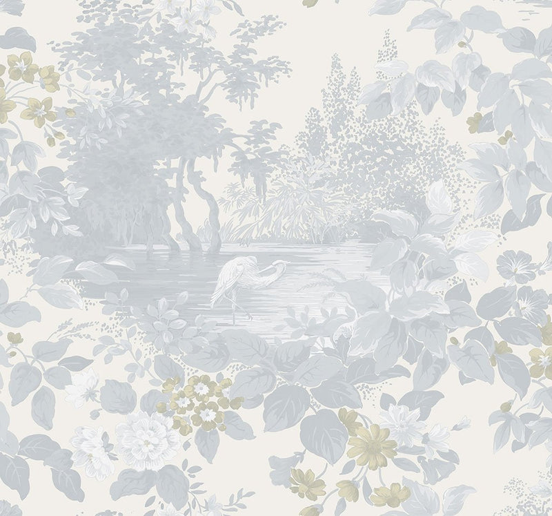 media image for Reflective Pool Wallpaper in Frost from the Sanctuary Collection by Mayflower Wallpaper 24