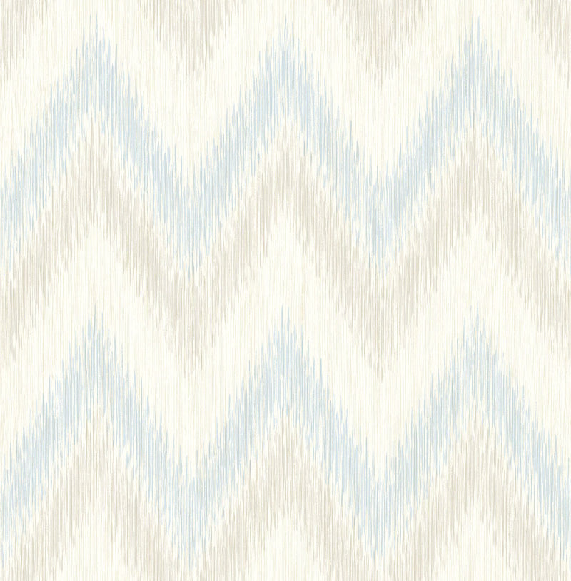 media image for Regent Flamestitch Stringcloth Wallpaper in Sky Blue and Arrowroot from the Luxe Retreat Collection by Seabrook Wallcoverings 299