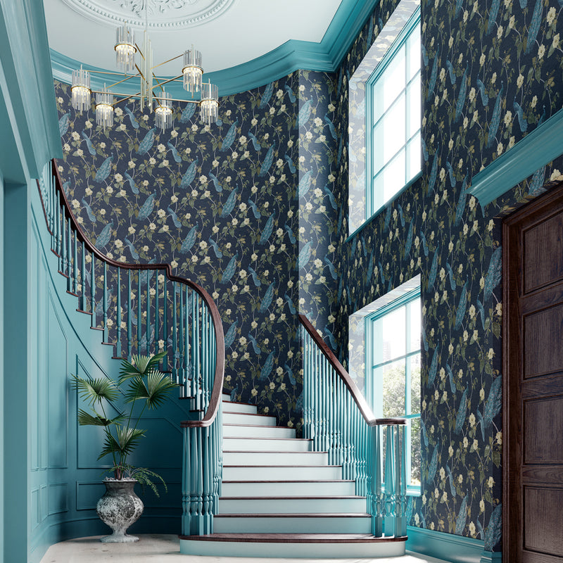 media image for Resplendence Wallpaper in Navy from the Exclusives Collection by Graham & Brown 225