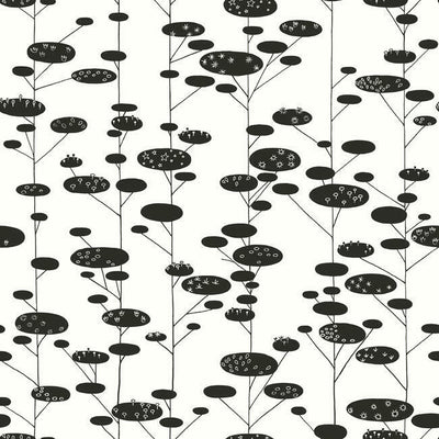 product image of sample retro trees peel stick wallpaper in black and white by roommates for york wallcoverings 1 547
