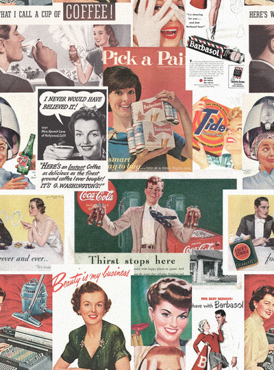 product image of Retro Ads Wallpaper in Multi from the Eclectic Collection by Mind the Gap 53