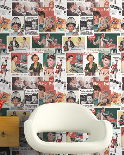 product image for Retro Ads Wallpaper in Multi from the Eclectic Collection by Mind the Gap 18