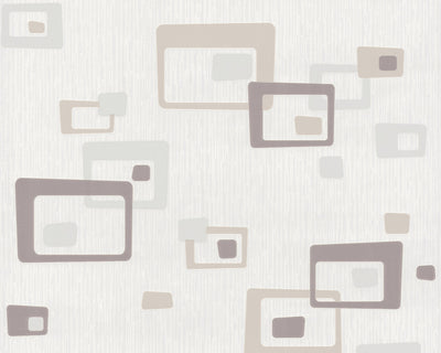 product image for Retro Blocks Wallpaper in Beige and White design by BD Wall 8